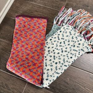 Urban Outfitters / Scarf Chunky Knit Fringe Multi Pattern Colorful